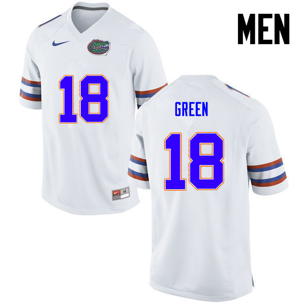 Men Florida Gators #18 Daquon Green College Football Jerseys-White